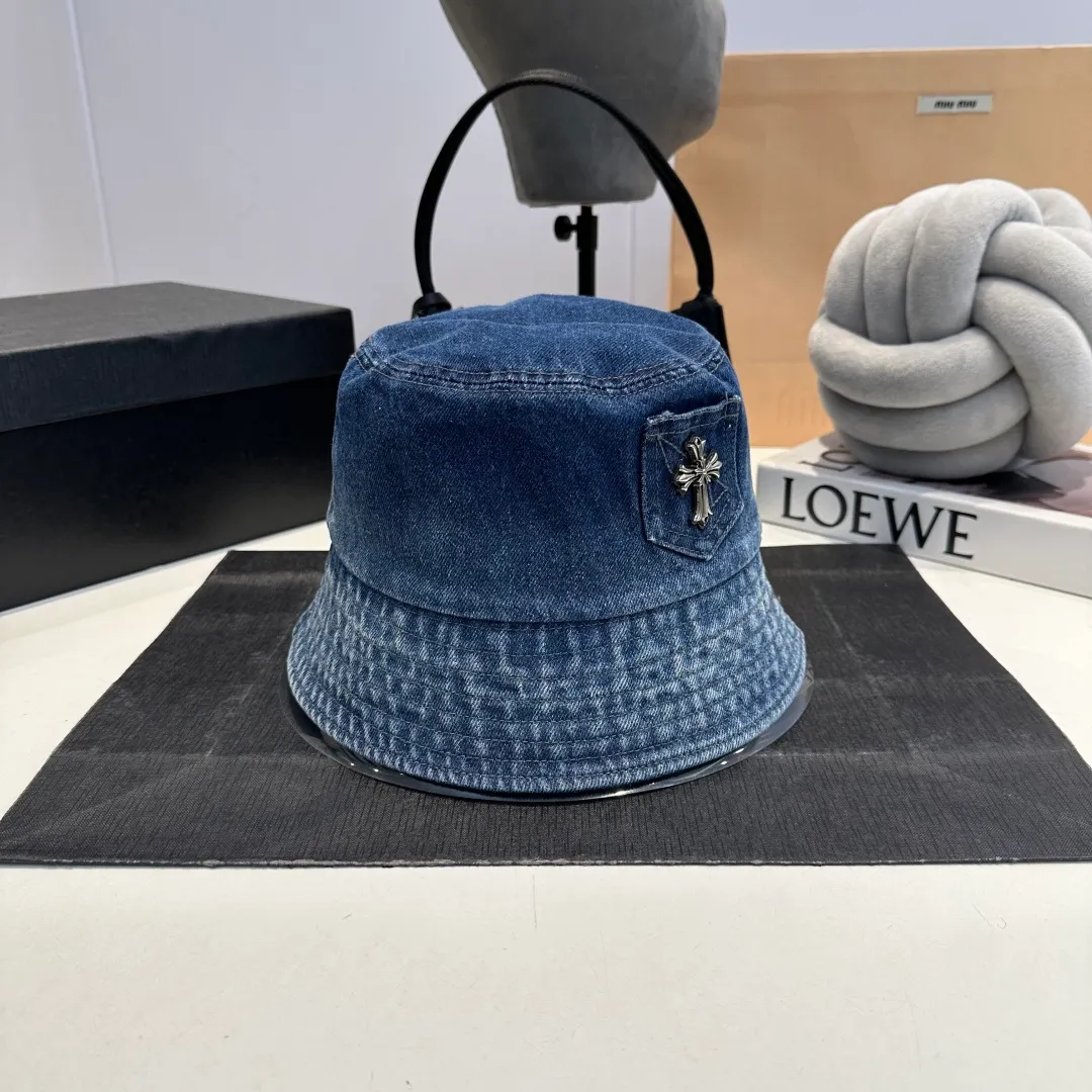 P70 Croxin spring and summer new denim fisherman hat, retro old street style, washed and torn edges, perfect for taking photos👑